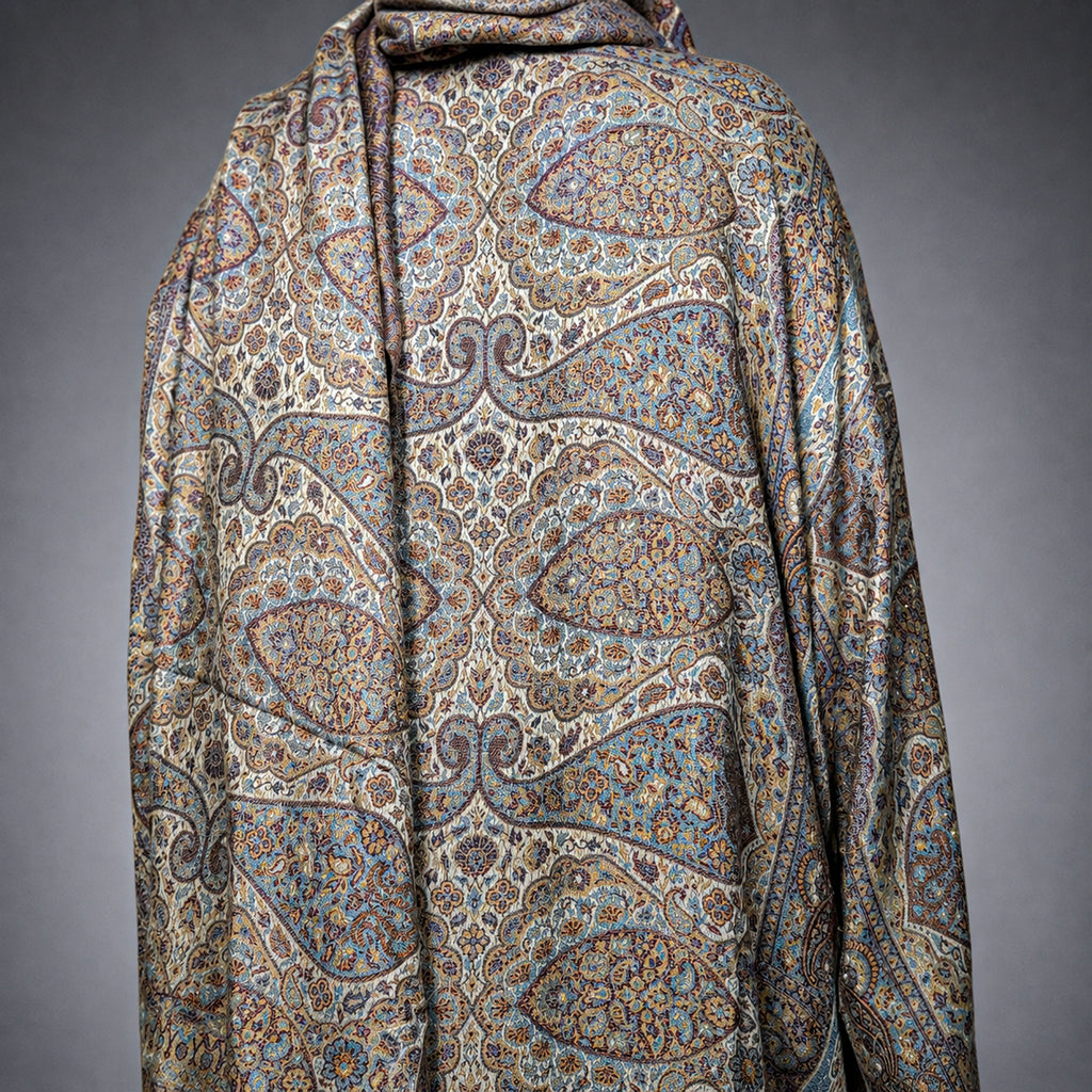 Elegant Pashmina Print Abaya 2 Piece Set – Indian Cashmere Style