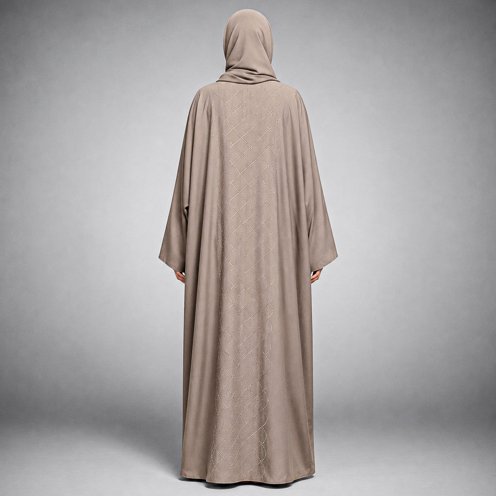 Fakihah Butterfly Abaya 2 Piece Set with Diamante Embellishments