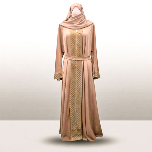 Amara Umbrella 3 Piece Abaya Set with Diamante Embellishments – Available in Teal & Gold Colors