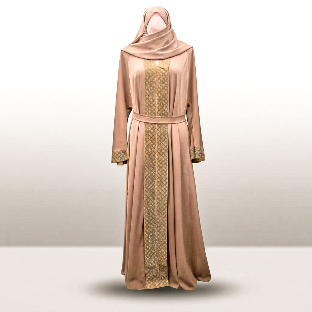 Amara Umbrella 3 Piece Abaya Set with Diamante Embellishments – Available in Teal & Gold Colors