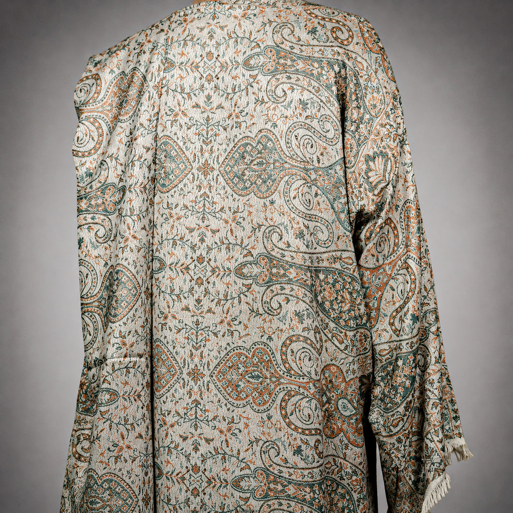 Elegant Pashmina Print Abaya 2 Piece Set – Indian Cashmere Style