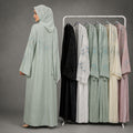 Yusrah 4 Piece Organza & Nida Abaya Set with Diamante Detailing