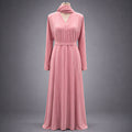 Ayla Open Front 3 Piece Beaded Abaya Set – Emerald & Blush Pink