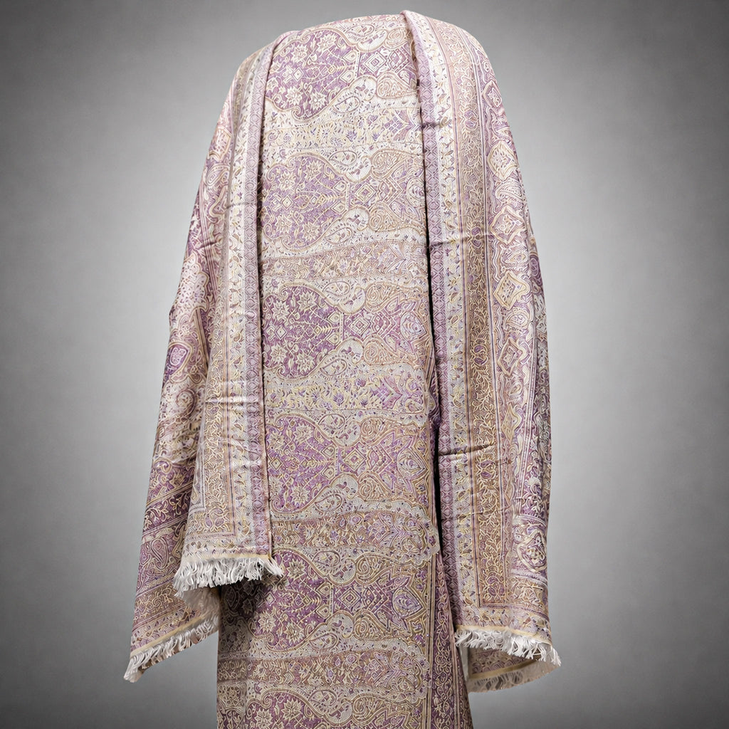 Elegant Pashmina Print Abaya 2 Piece Set – Indian Cashmere Style
