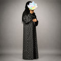 Elegant 4 Piece Black Chiffon Abaya Set with Scarf, Belt & Inner Slip