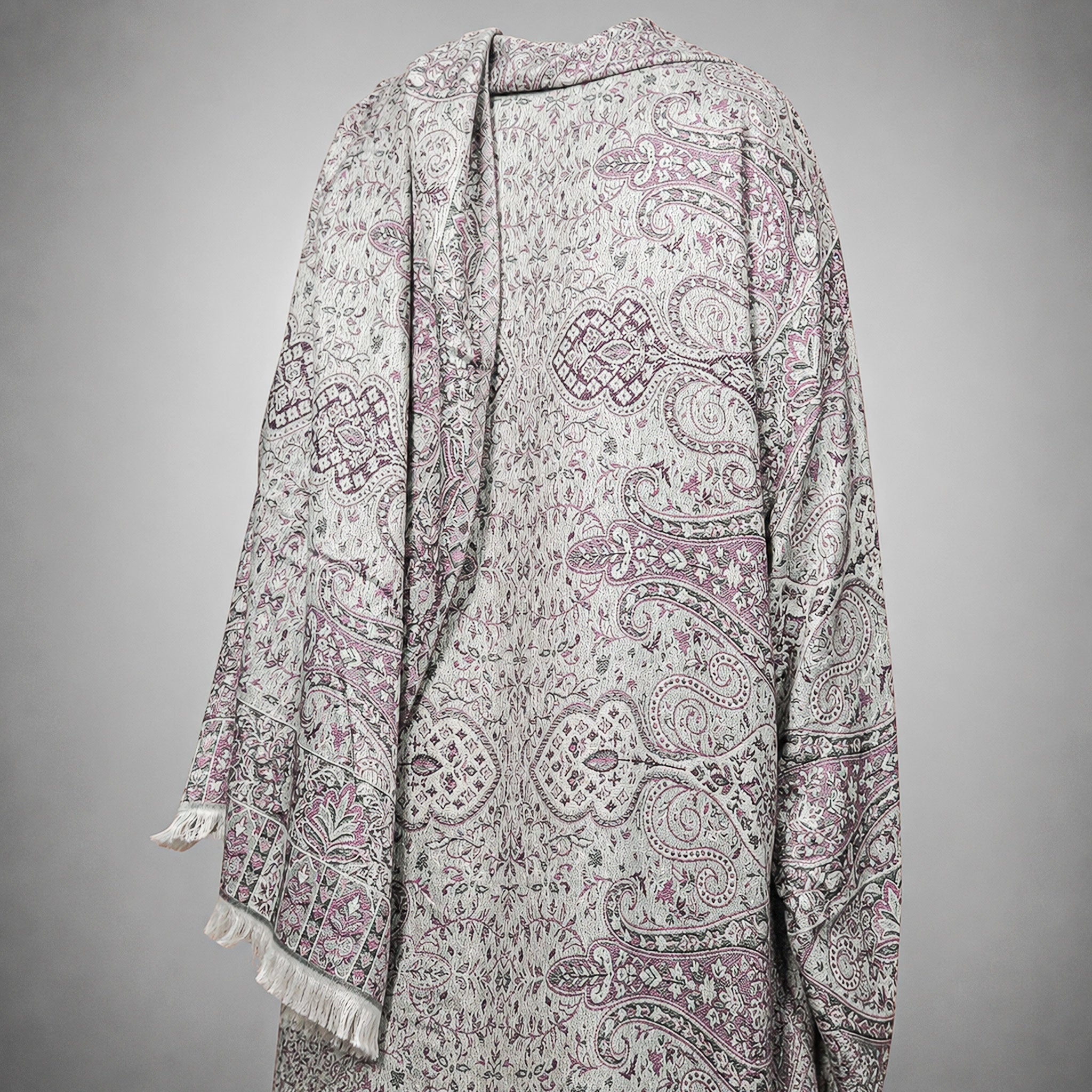 Elegant Pashmina Print Abaya 2 Piece Set – Indian Cashmere Style