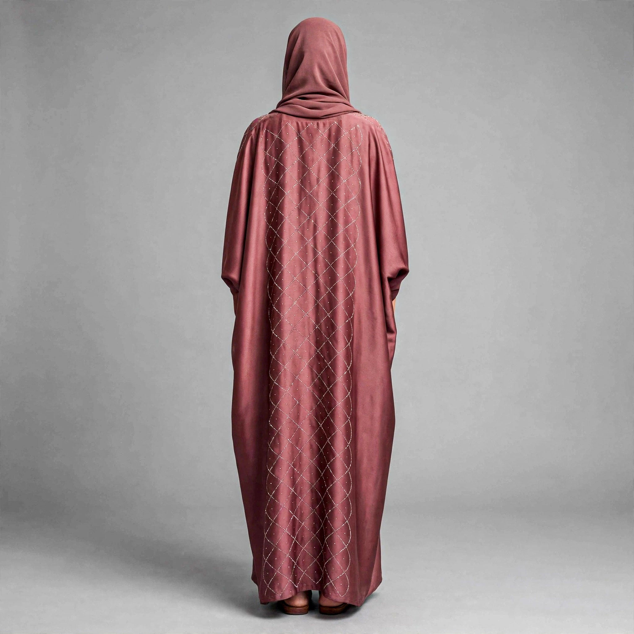 Fakihah Butterfly Abaya 2 Piece Set with Diamante Embellishments