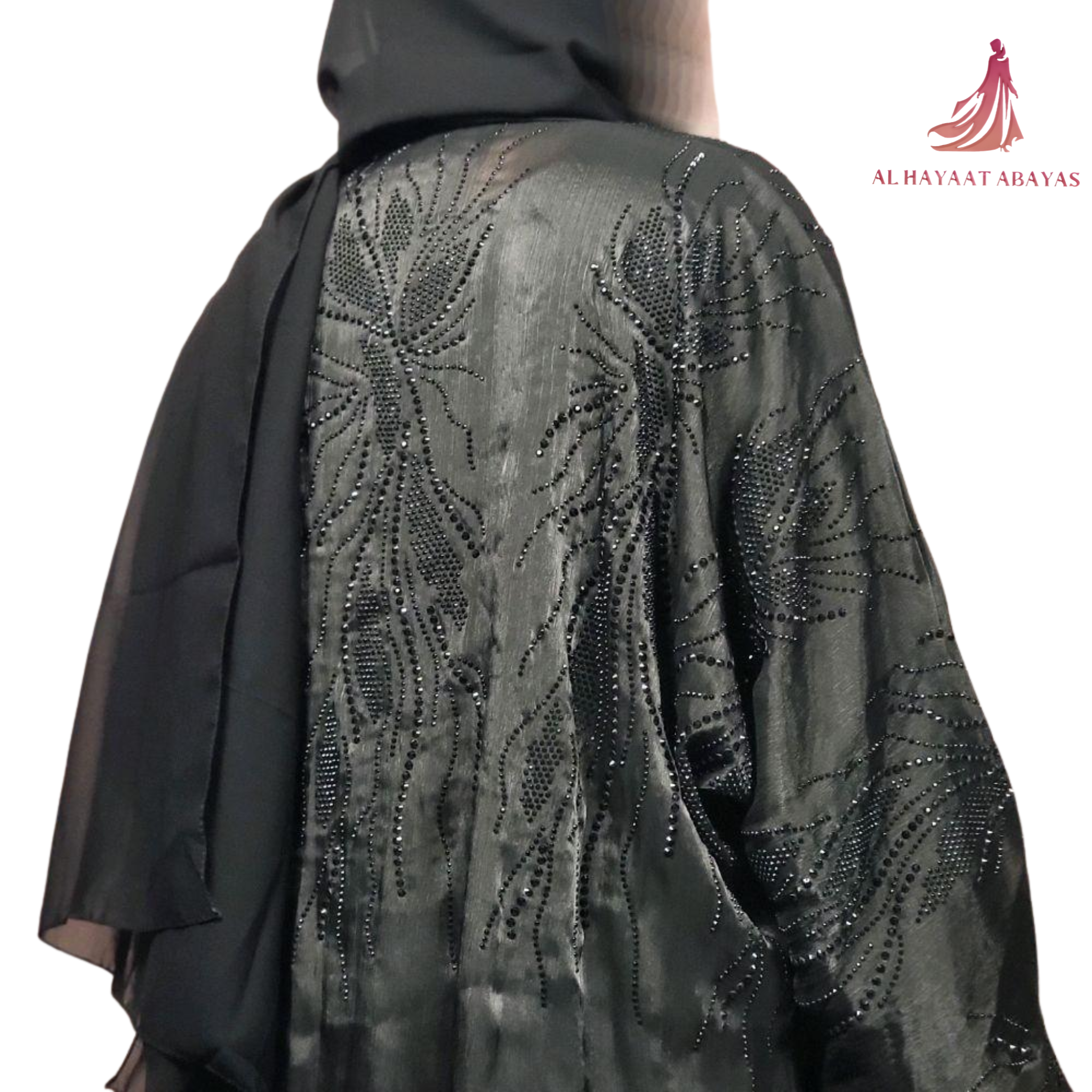 Yusrah 4 Piece Organza & Nida Abaya Set with Diamante Detailing