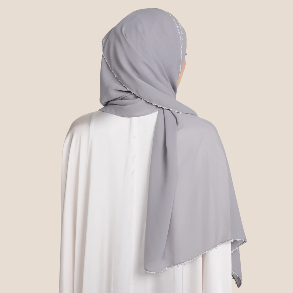 Luxury Georgette Hijab with Delicate Detailing – Available in 6 Colours