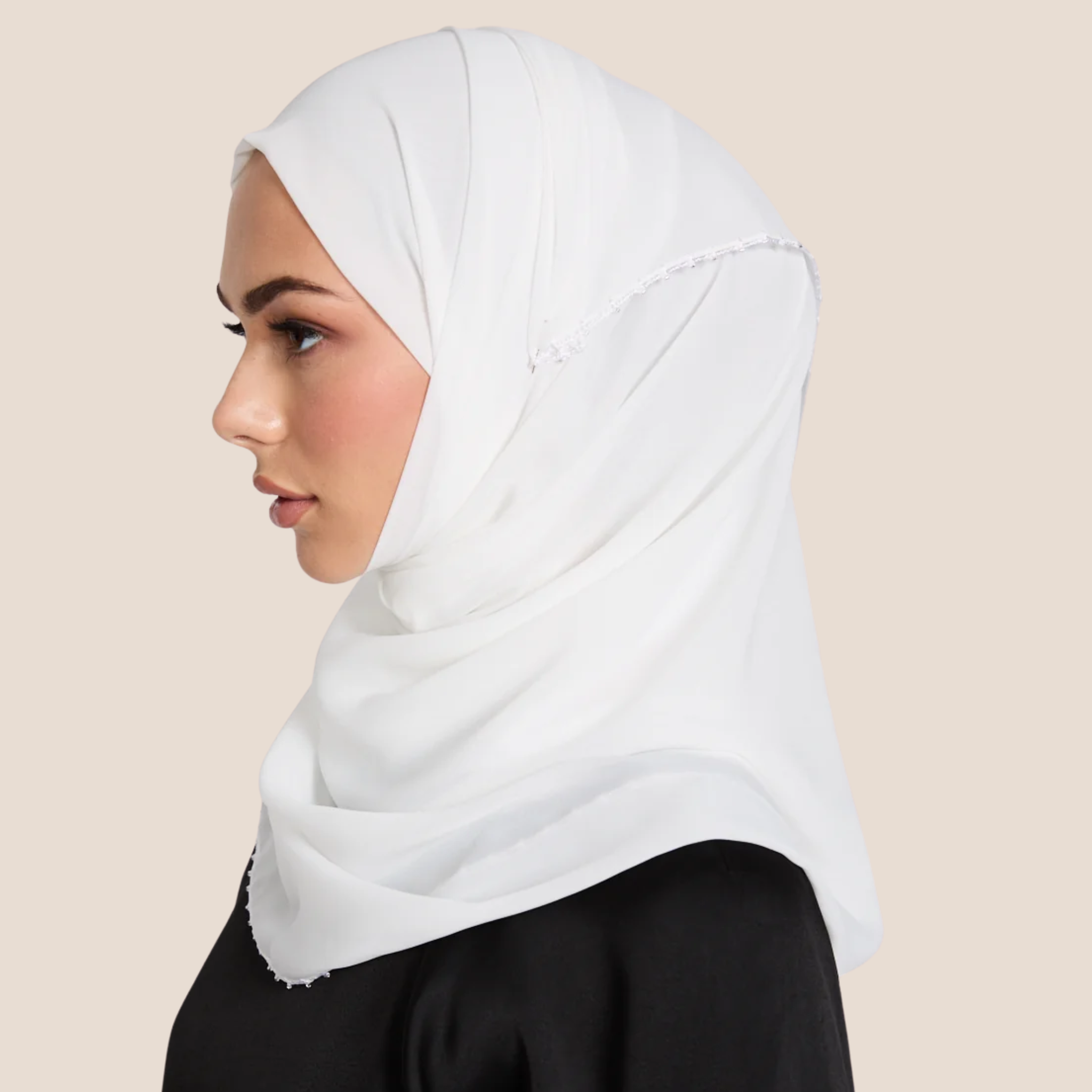 Luxury Georgette Hijab with Delicate Detailing – Available in 6 Colours