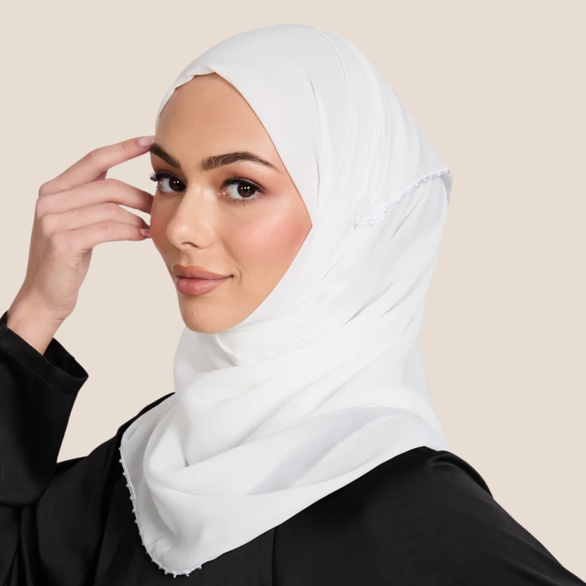 Luxury Georgette Hijab with Delicate Detailing – Available in 6 Colours