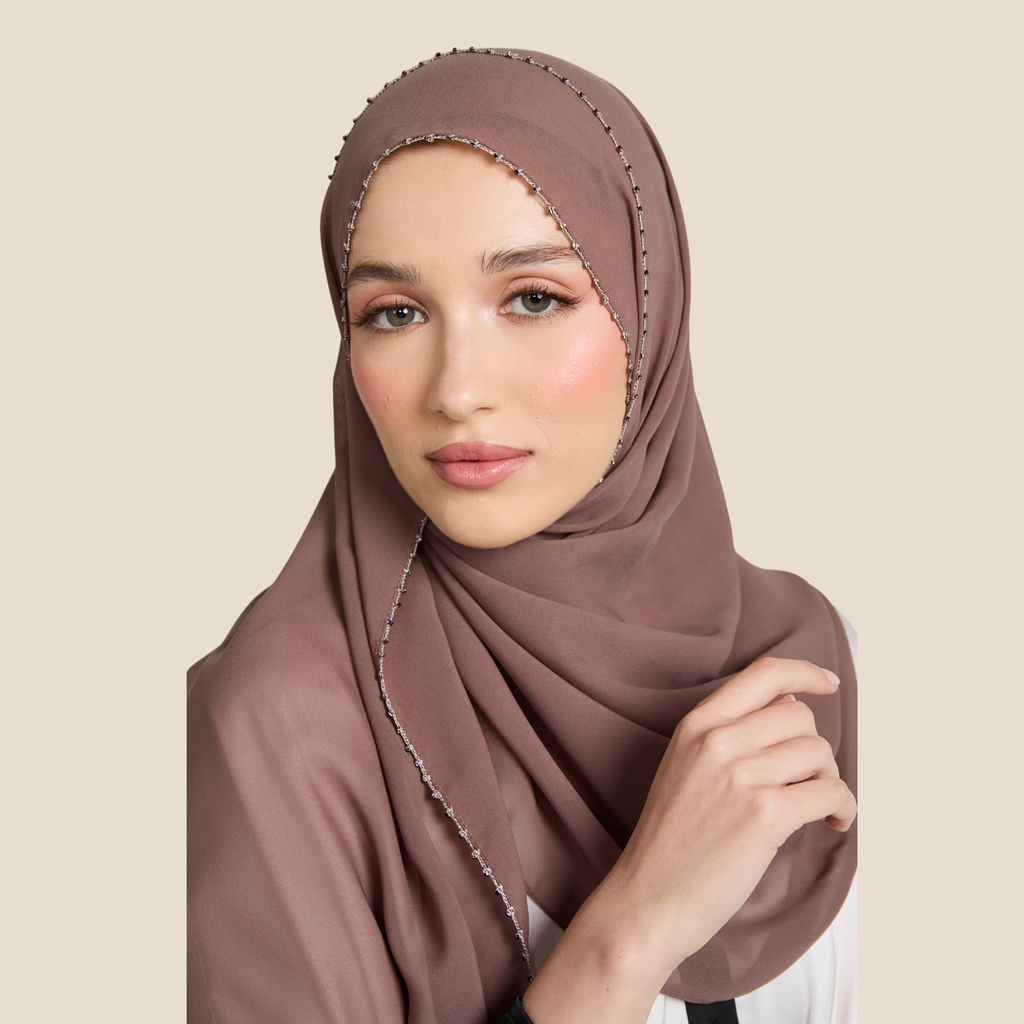 Luxury Georgette Hijab with Delicate Detailing – Available in 6 Colours